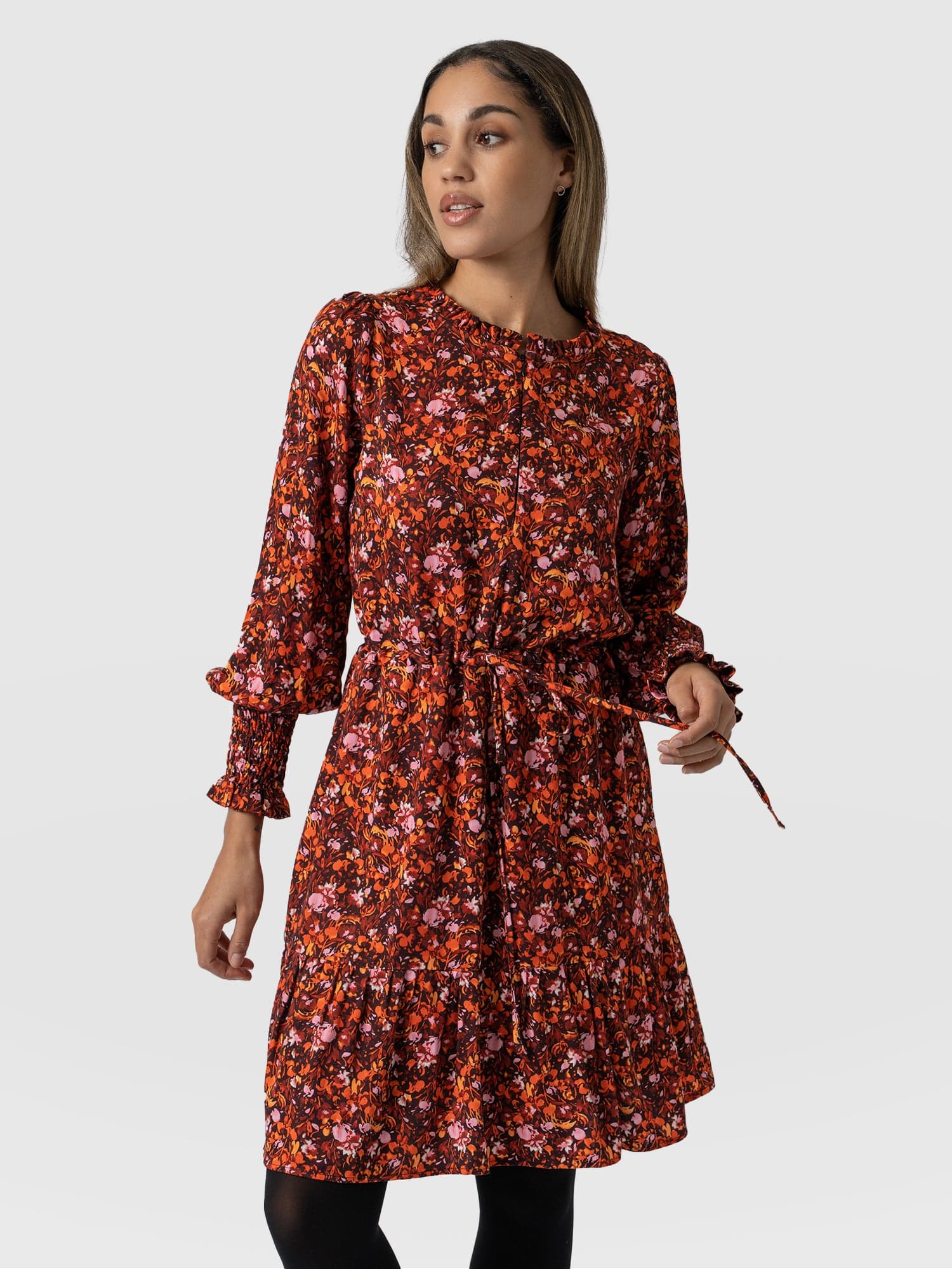Mini Olivia Zip Up Dress Red Speckled Fire - Women's Dresses | Saint + Sofia® EU